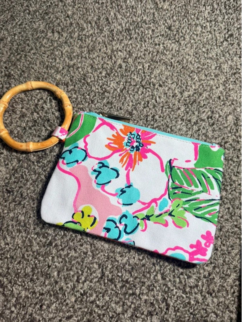 Lilly Pulitzer for Target Nosey Posey Floral Bamboo Ring Wristlet Clutch